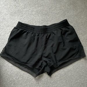 Fabletics XXS Black Mesh Edge Lightweight Running Shorts EUC